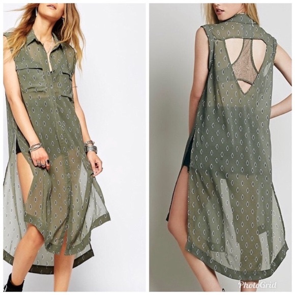Free People Dresses & Skirts - NWT Free People Olive Green Shirt/dress